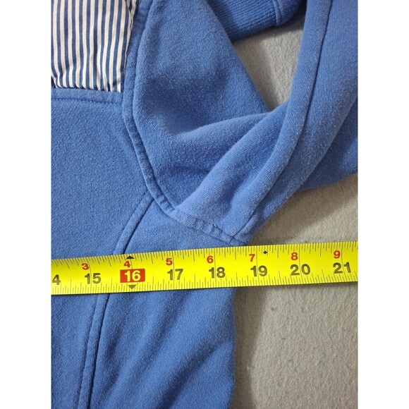 Vineyard Vines Sweatshirt Women M Blue Striped Shep Shirt 1/4 Zip Pullover - Picture 7 of 7